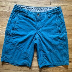 Kuhl Shorts Women 4 Blue Outdoor Hike Technical Stretch Zip Pocket Trail Granola